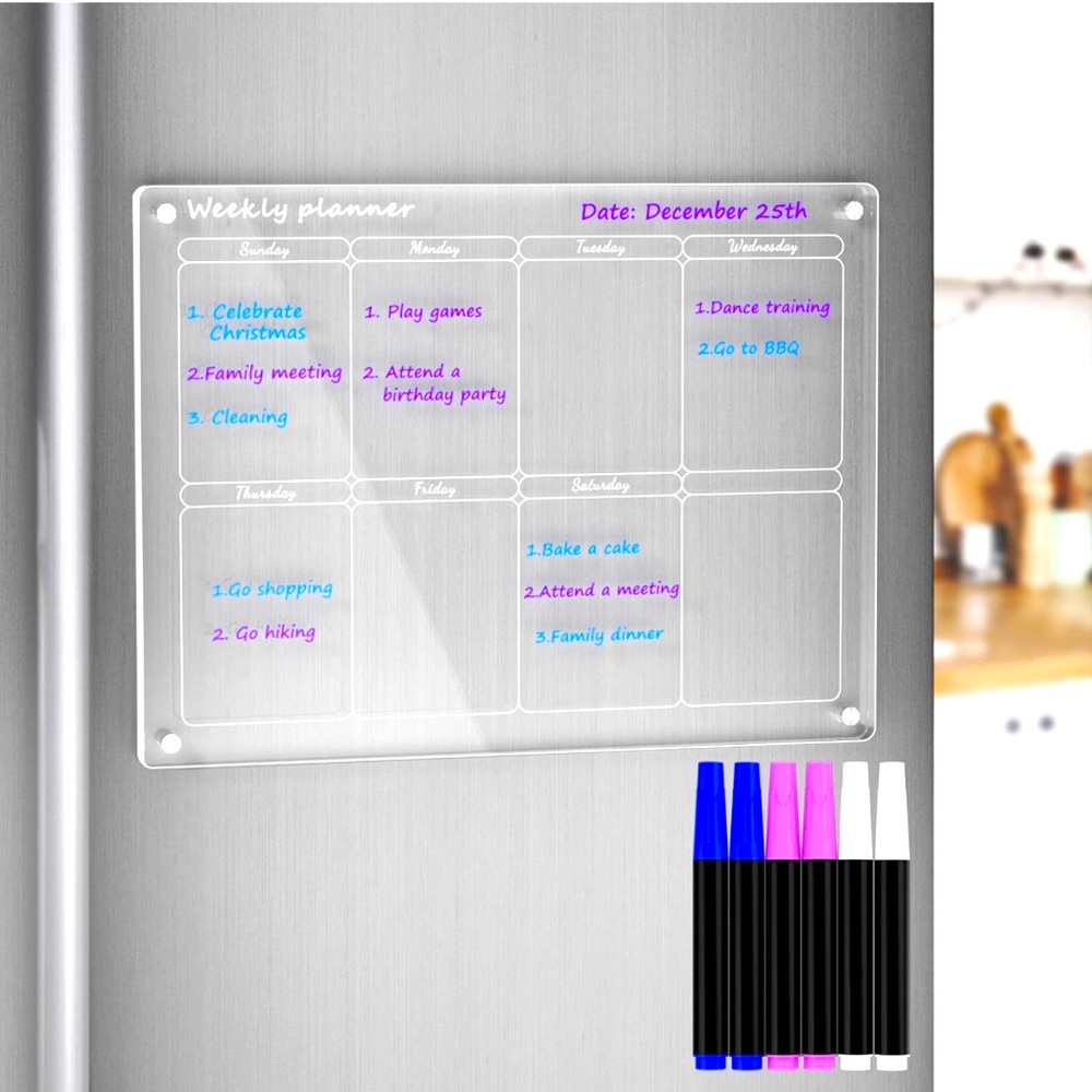 Weekly Magnetic Refrigerator Calendar